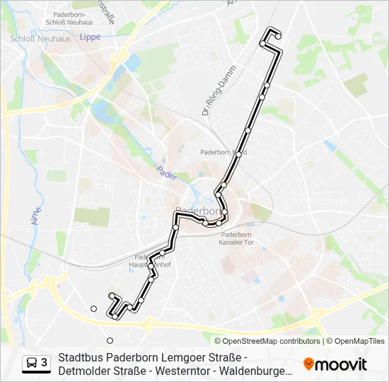 3 Bus Line Map