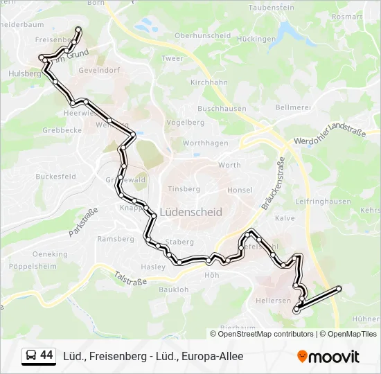 44 Bus Line Map