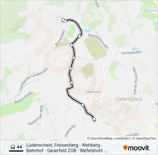 44 Bus Line Map