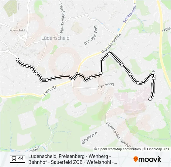 44 Bus Line Map