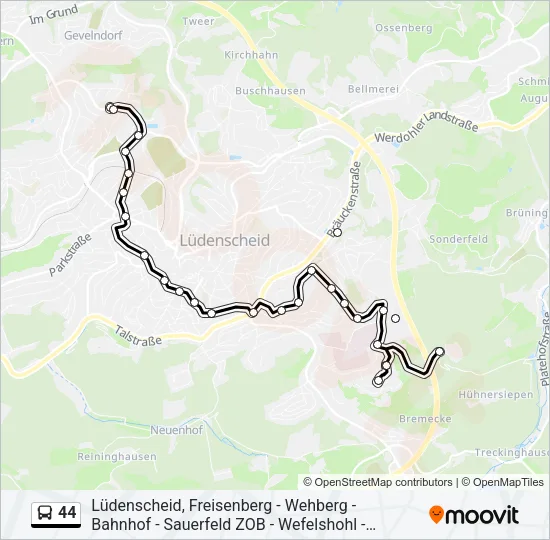 44 Bus Line Map