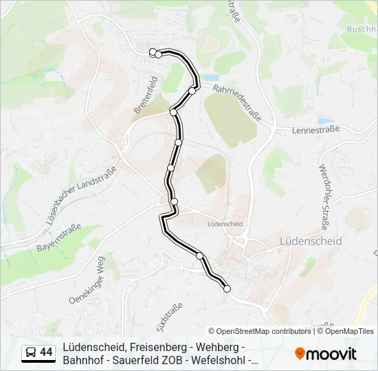 44 Bus Line Map