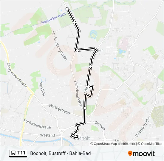T11 Bus Line Map