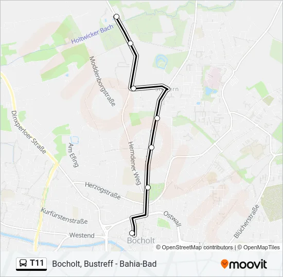 T11 Bus Line Map