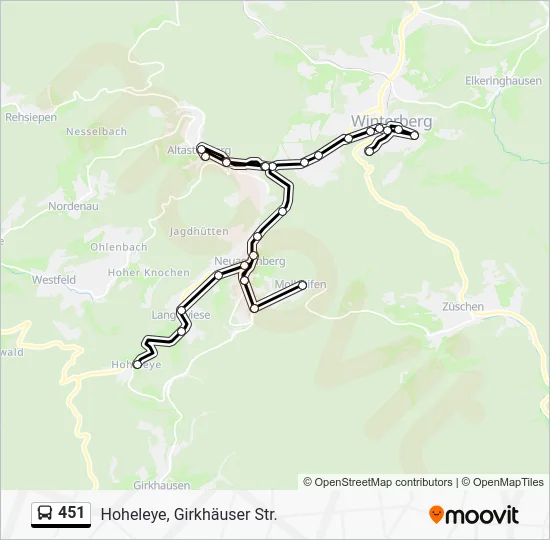Автобус 451: карта маршрута