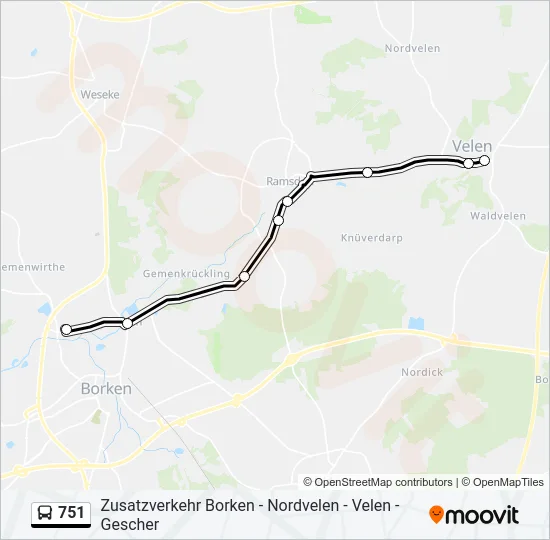 751 Bus Line Map
