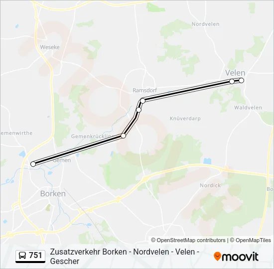751 Bus Line Map