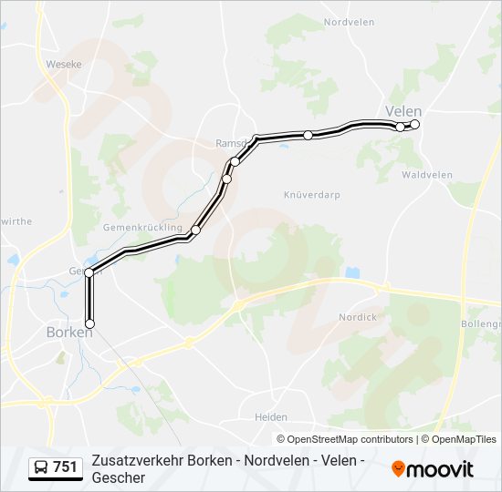 751 Route: Fahrpläne, Haltestellen & Karten - Borken, Bahnhof Bstg 2 ...