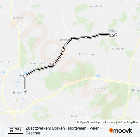 751 Bus Line Map