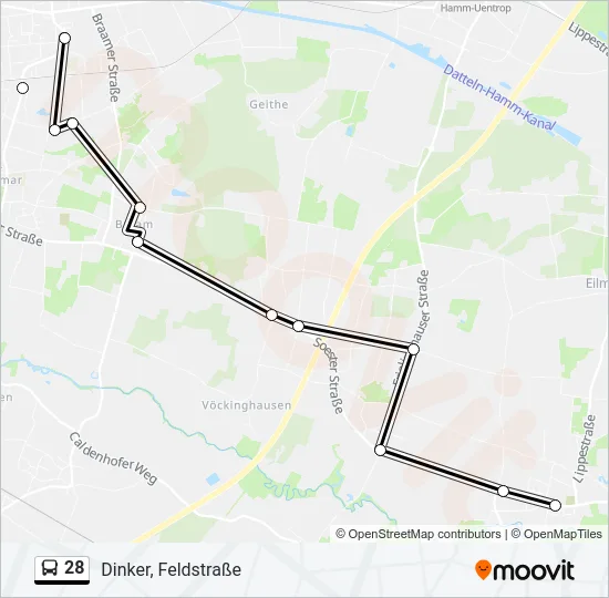 28 Bus Line Map