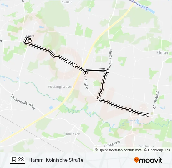 28 Bus Line Map