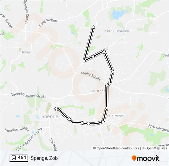 464 bus Line Map