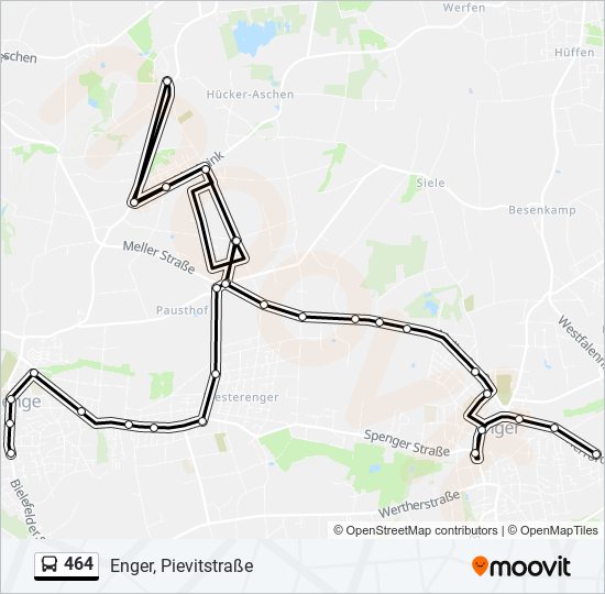 464 bus Line Map