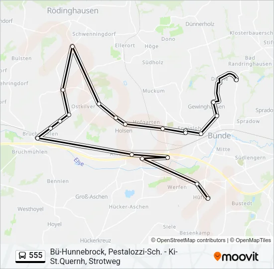 555 Bus Line Map