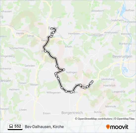 552 Bus Line Map