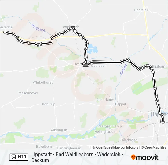 N11 Bus Line Map