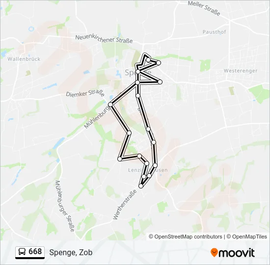 668 Bus Line Map