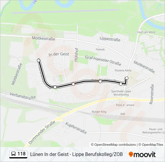 Buslinie 118 Karte