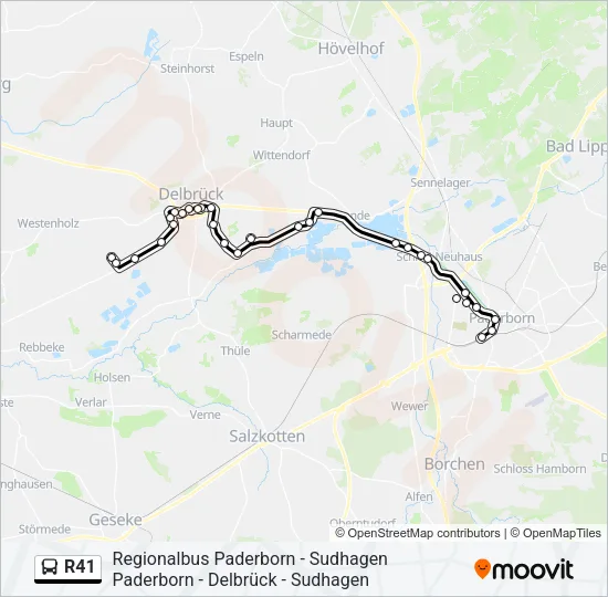 R41 Bus Line Map