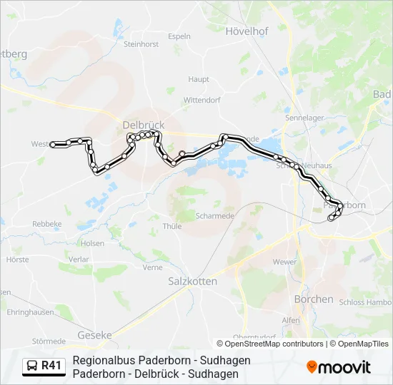 R41 Bus Line Map