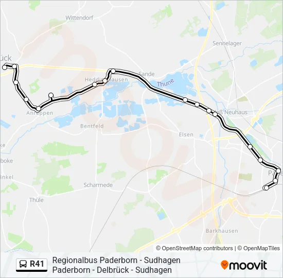 R41 Bus Line Map