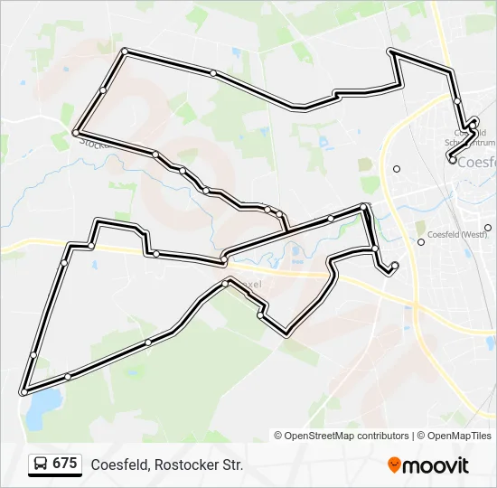 Автобус 675: карта маршрута