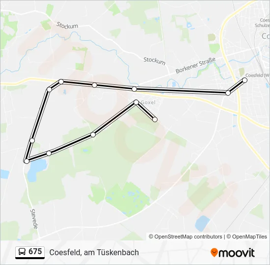 Автобус 675: карта маршрута
