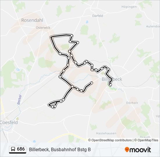 686 bus Line Map