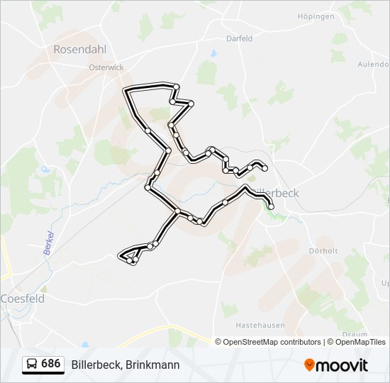 686 bus Line Map