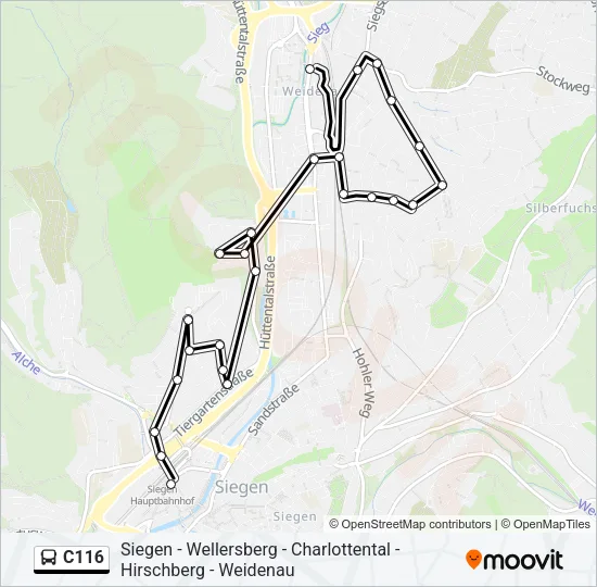 C116 Bus Line Map