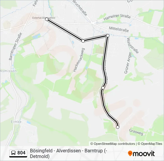804 Bus Line Map