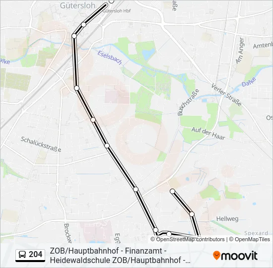 204 Bus Line Map