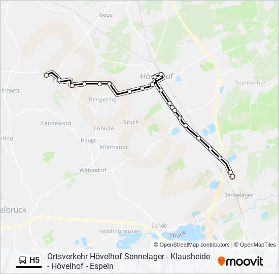 H5 Bus Line Map