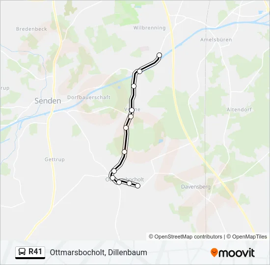 R41 Bus Line Map