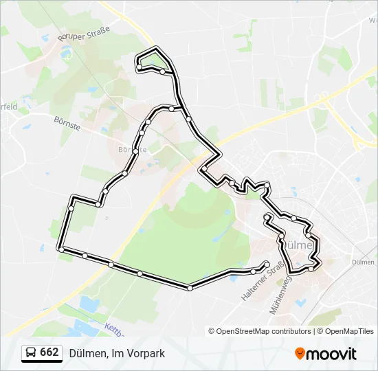 662 Bus Line Map