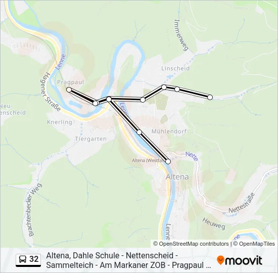Buslinie 32 Karte
