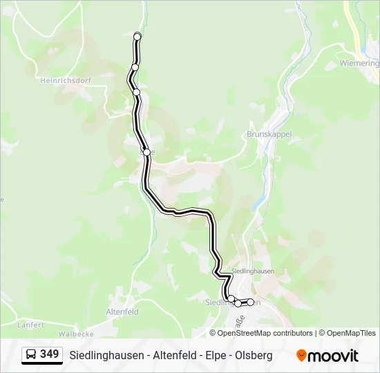 Автобус 349: карта маршрута