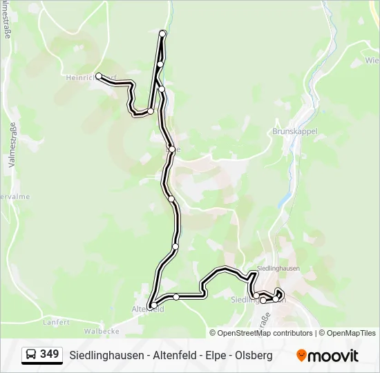 Автобус 349: карта маршрута