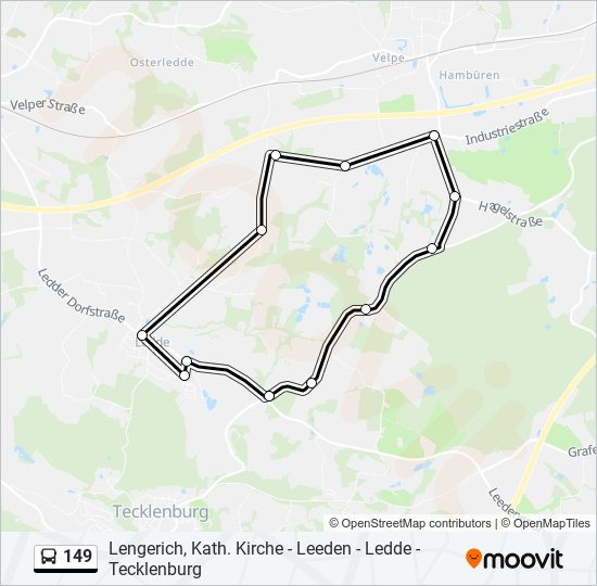 149 bus Line Map