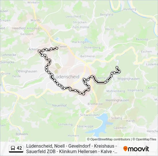 Автобус 42: карта маршрута