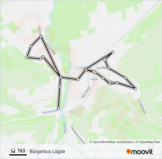 763 Bus Line Map