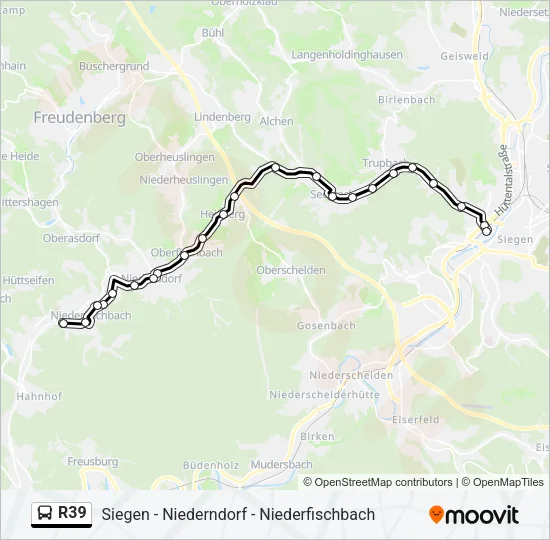 R39 Bus Line Map