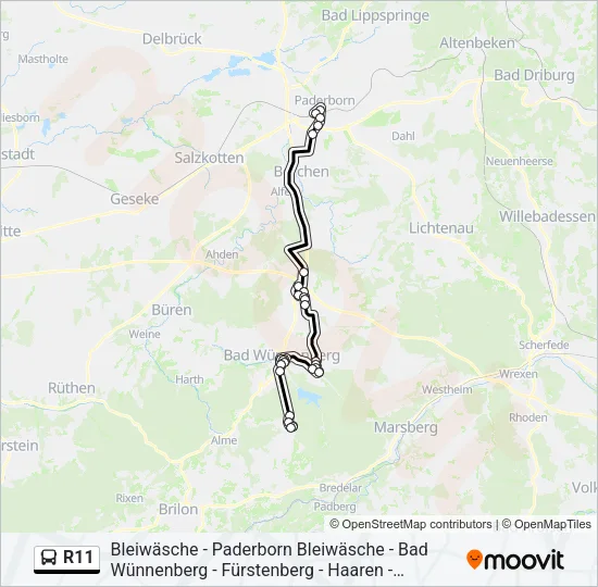 R11 Bus Line Map
