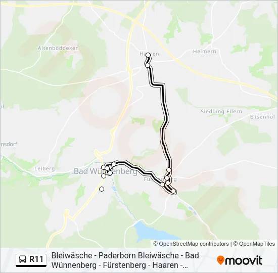 R11 Bus Line Map
