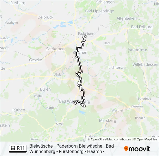 R11 Bus Line Map