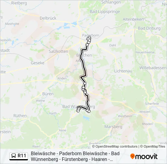 R11 Bus Line Map