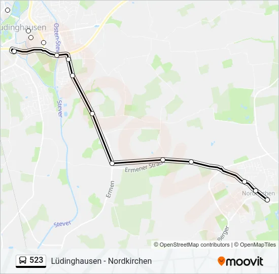 523 Bus Line Map