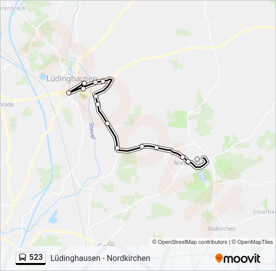 523 Bus Line Map
