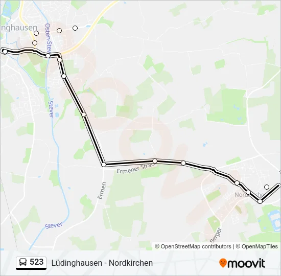 523 Bus Line Map