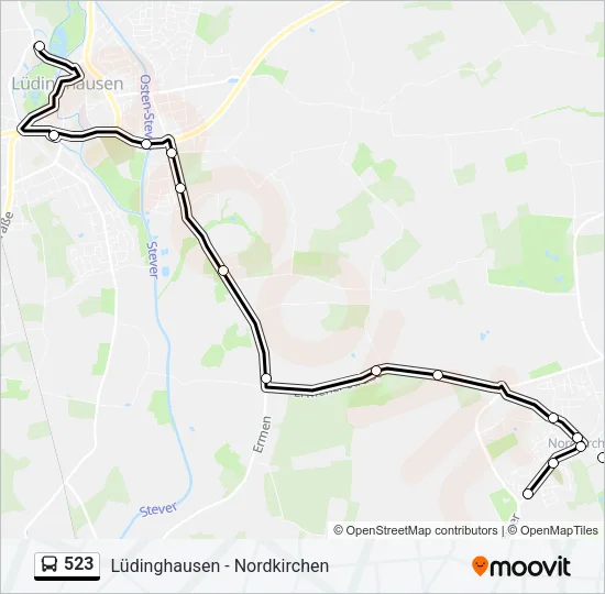 523 Bus Line Map